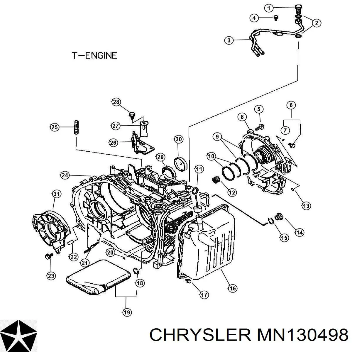 MN130498 Chrysler Сальник полуоси переднего моста, правой
