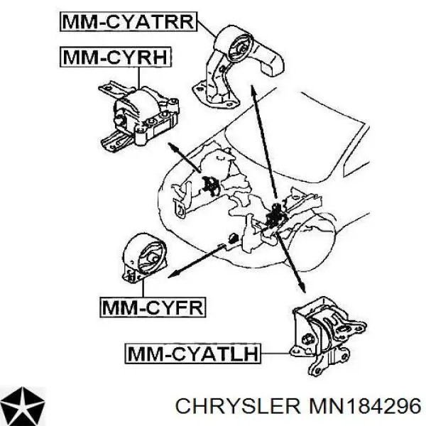 Правая подушка двигателя MN184296 Chrysler