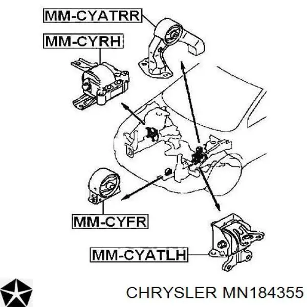 MN184355 Chrysler подушка (опора двигателя передняя)