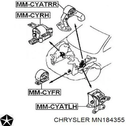 Гидроопора двигателя передняя Chrysler MN184355 цена, от 18.56 USD