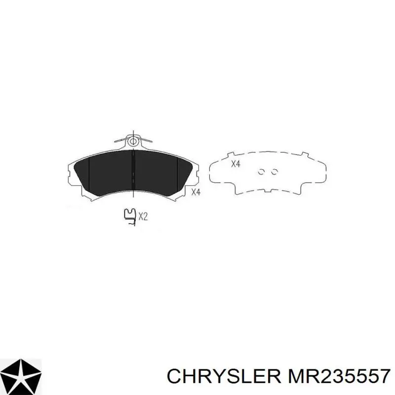 MR235557 Chrysler колодки тормозные передние дисковые