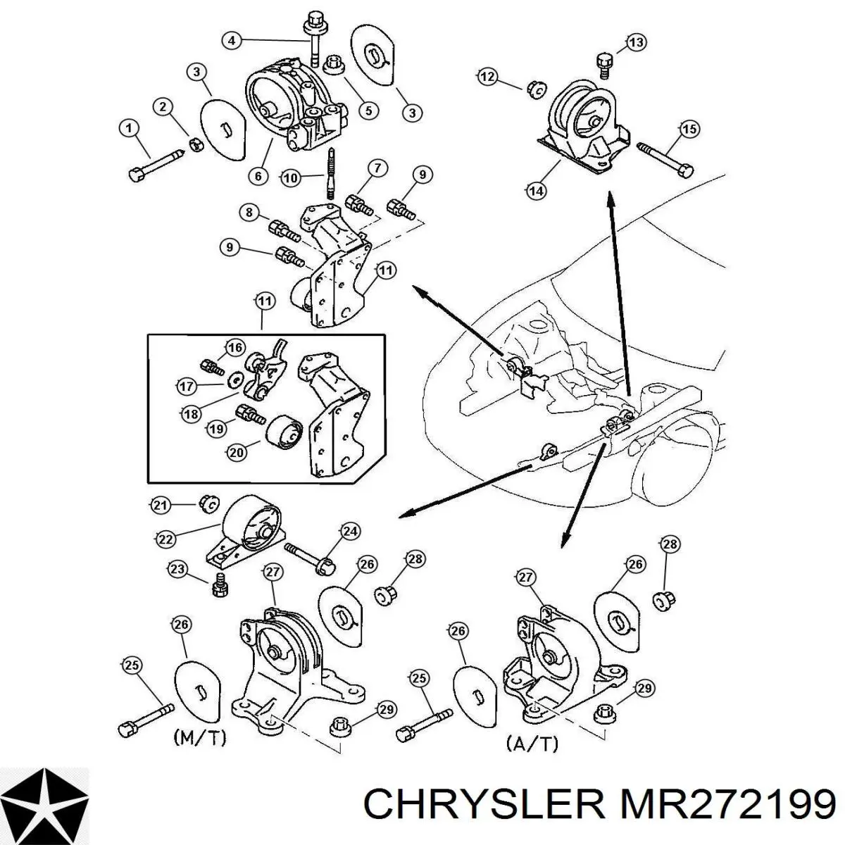 Подушка двигателя MR272199 Chrysler