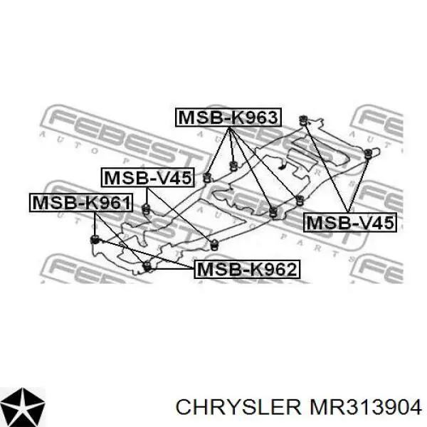 Подушка рамы (крепления кузова) MR313904 Chrysler