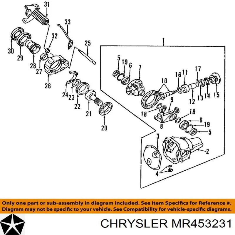 MR453231 Chrysler rolamento interno do semieixo do eixo traseiro