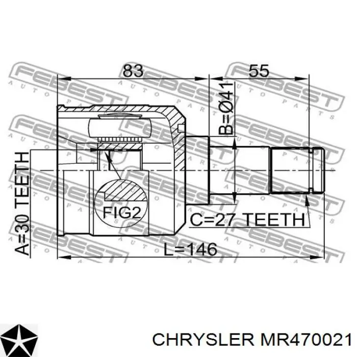 ШРУС внутренний передний MR470021 Chrysler