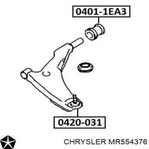 Рычаг передней подвески нижний правый MR554376 Chrysler