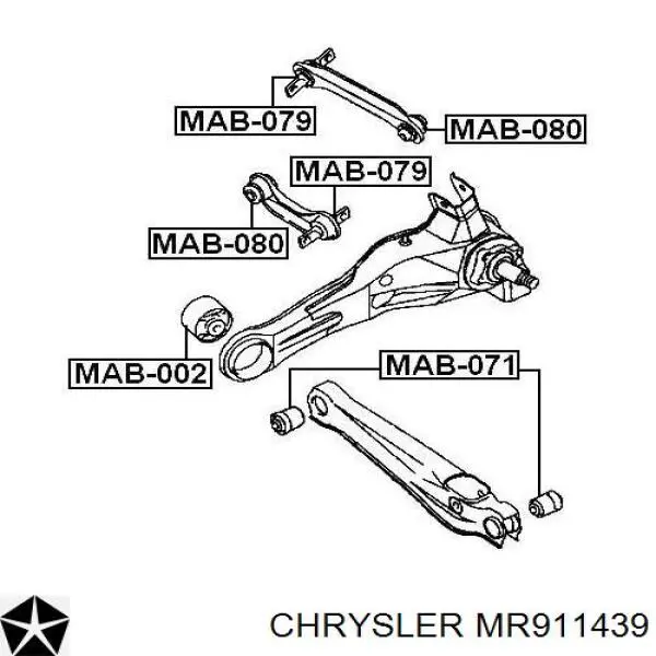 Сайлентблок заднего продольного рычага передний MR911439 Chrysler