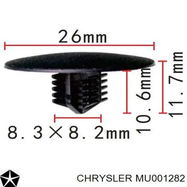 Пистон (клип) утеплителя капота MU001282 Chrysler