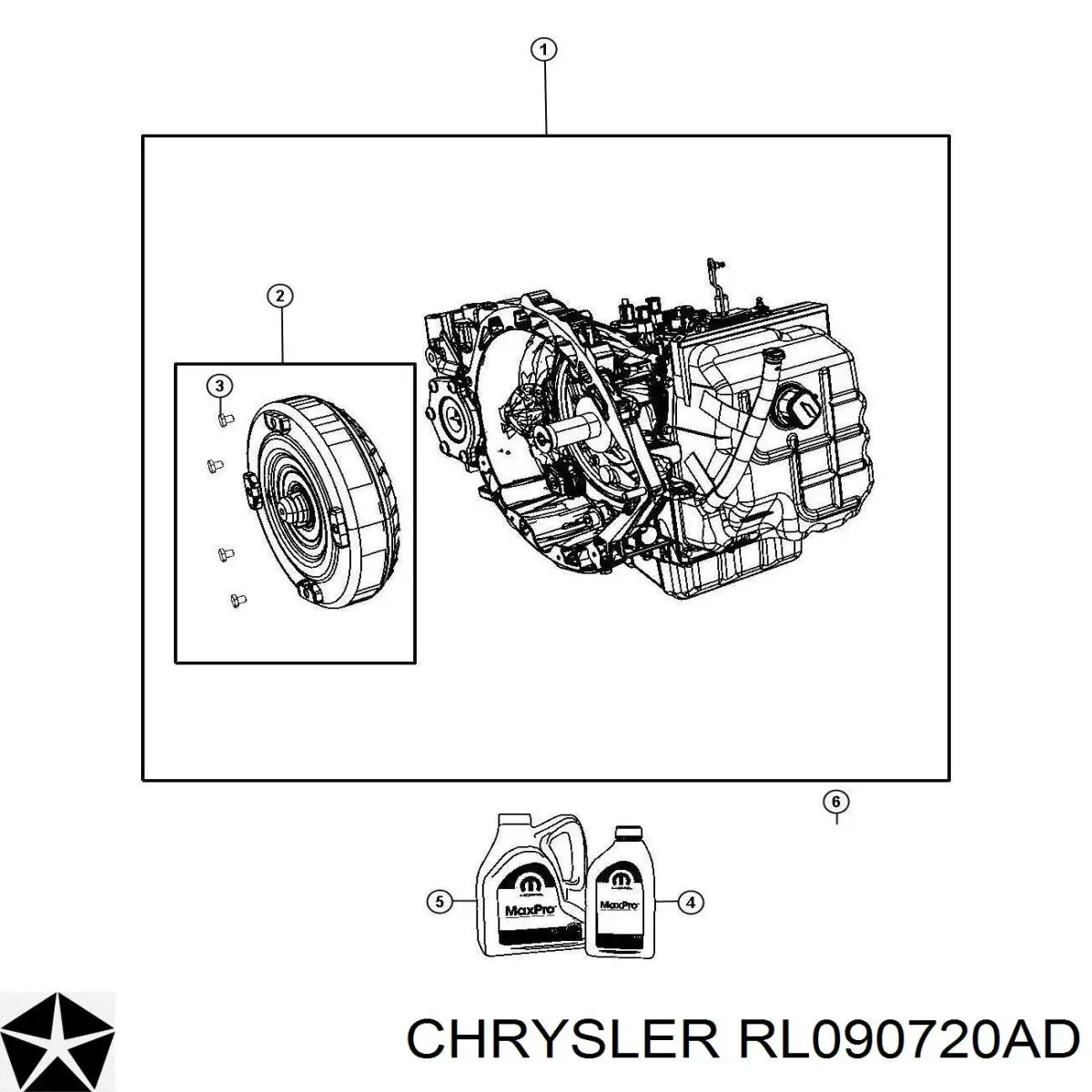 RL090720AB Chrysler кпп в сборе (механическая коробка передач)