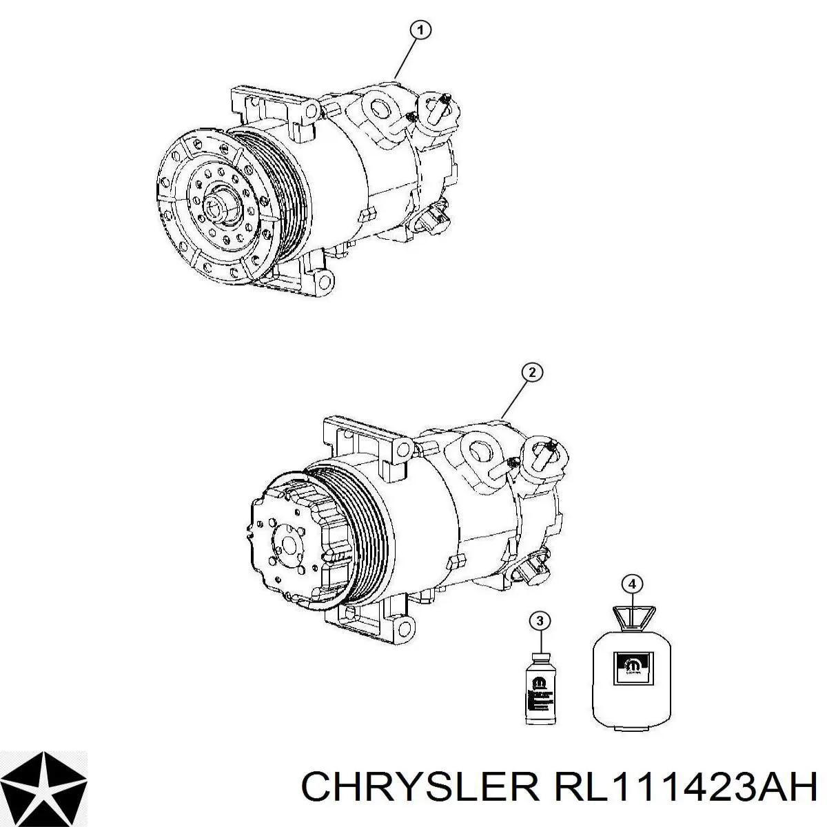 Компрессор кондиционера RL111423AH Chrysler