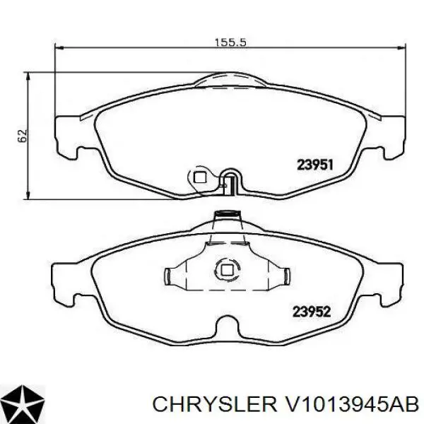 Передние тормозные колодки V1013945AB Chrysler