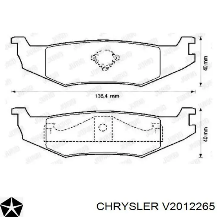 Задние тормозные колодки V2012265 Chrysler