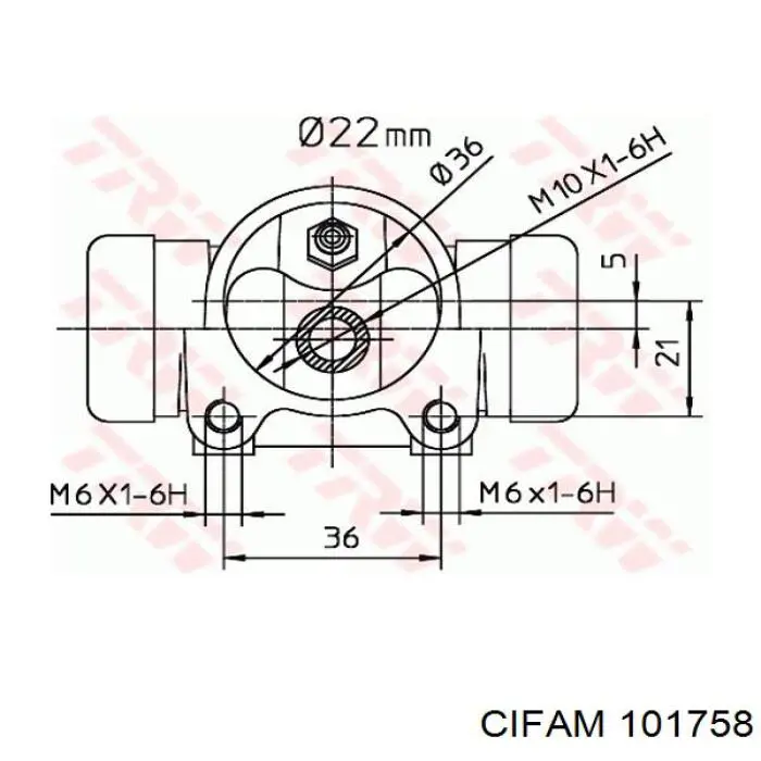 Купить 101758 Cifam Цилиндр тормозной колесный