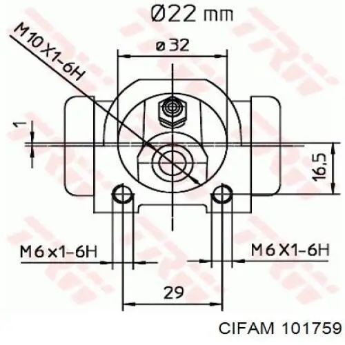 101759 Cifam Цилиндр тормозной колесный, задний