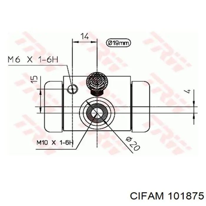 Цилиндр тормозной колесный 101875 Cifam