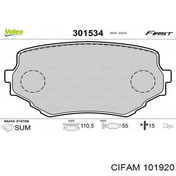 101920 Cifam Цилиндр тормозной колесный, задний