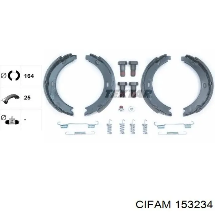 Колодки ручника 153234 Cifam