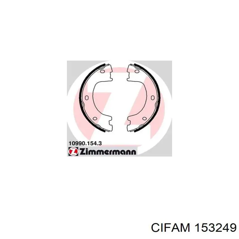 Колодки стояночного тормоза Cifam 153249