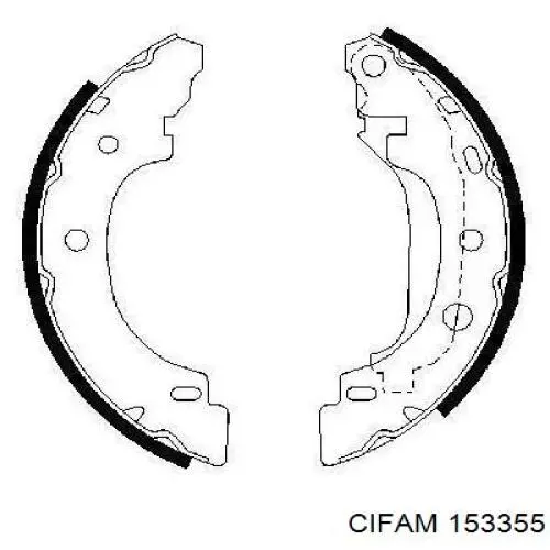 Задние барабанные колодки 153355 Cifam