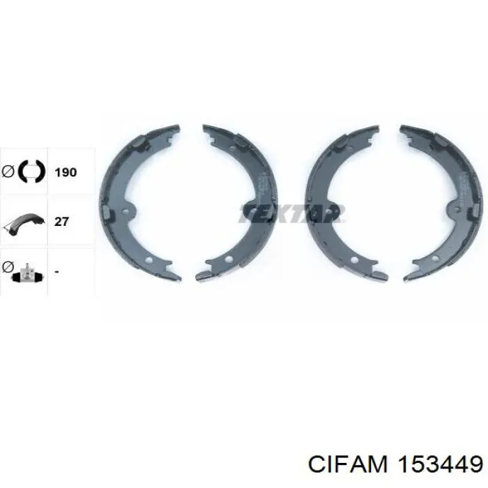153449 Cifam Тормозные колодки ручника