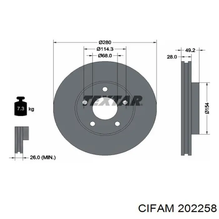 Цилиндр главный тормоза (гидротормозов) Cifam 202258 цена, от 43.60 USD