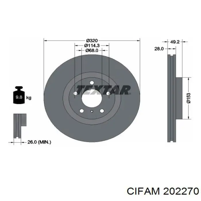 Купить 202270 Cifam Главный тормозной цилиндр