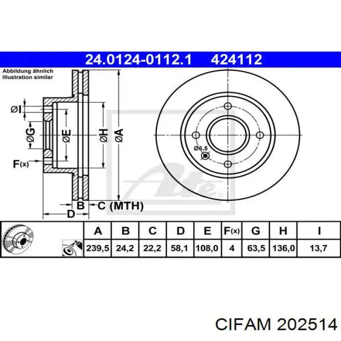 Купить 202514 Cifam Главный тормозной цилиндр