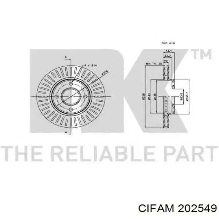 Главный тормозной цилиндр 202549 Cifam
