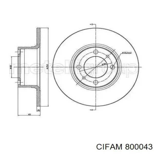 800-043 Cifam диск тормозной передний