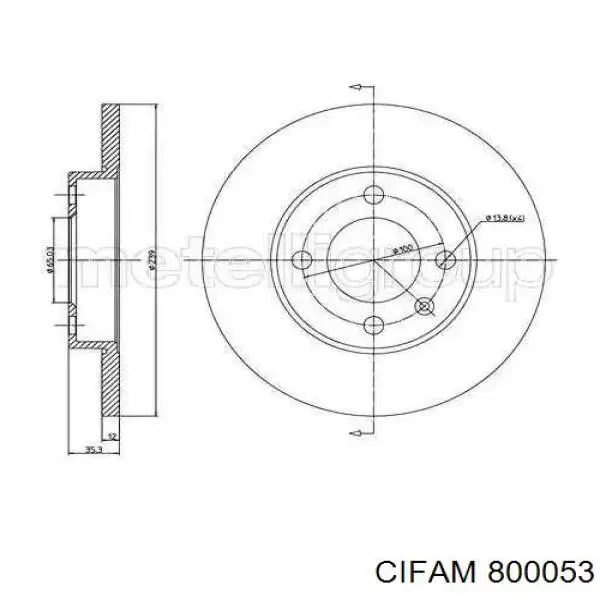 Передние тормозные диски 800053 Cifam