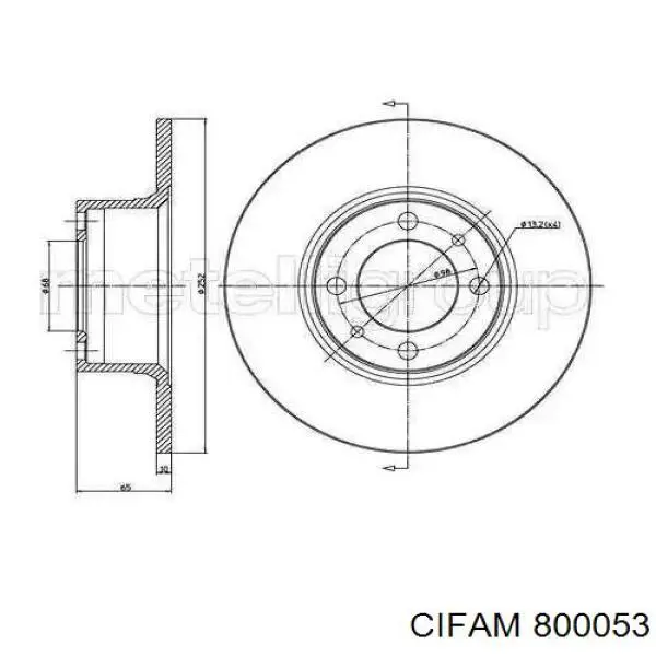 Тормоз дисковый передний Cifam 800053 цена, от 16.13 USD