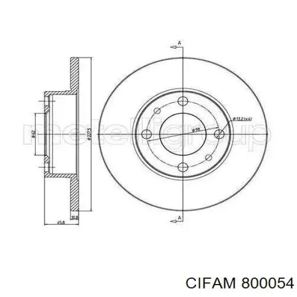 Тормоз дисковый передний Cifam 800054 цена, от 13.93 USD