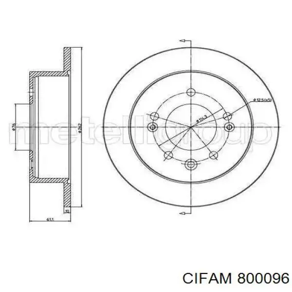 Передние тормозные диски 800096 Cifam