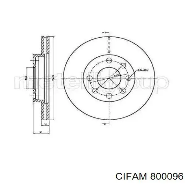 800-096 Cifam диск тормозной передний