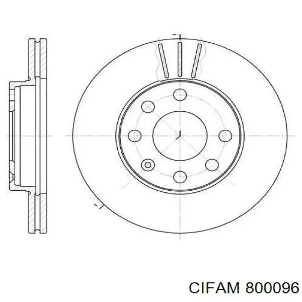 Передний тормозной диск Cifam 800096
