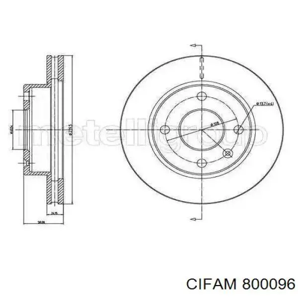 Тормоз дисковый передний Cifam 800096 цена, от 17.34 USD