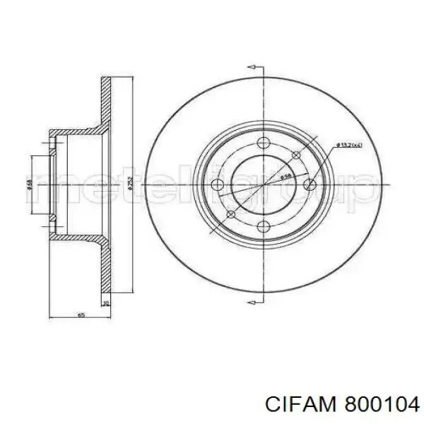 Задний дисковый тормоз Cifam 800104