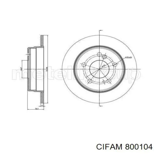 800-104 Cifam диск тормозной задний