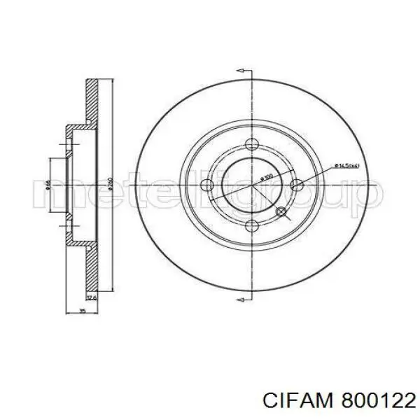 Передние тормозные диски 800122 Cifam