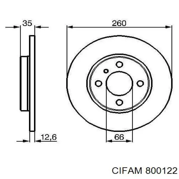 800122 Cifam Диск тормозной передний
