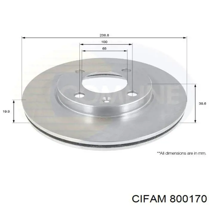 Тормоз дисковый передний Cifam 800170 цена, от 23.29 USD