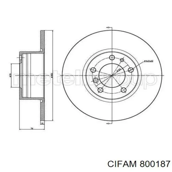 800187 Cifam диск тормозной передний