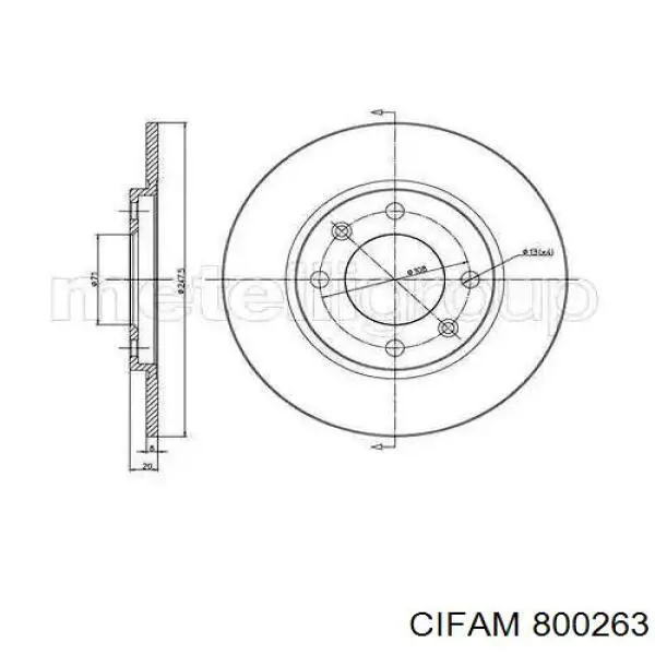 Передний тормозной диск Cifam 800263