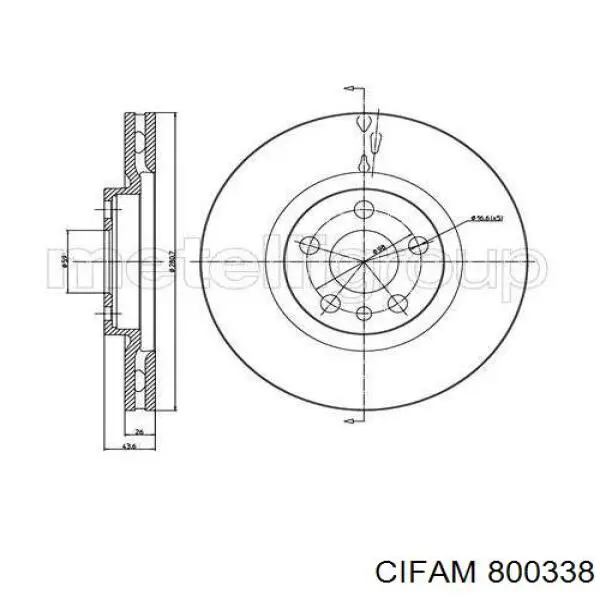 Передние тормозные диски 800338 Cifam