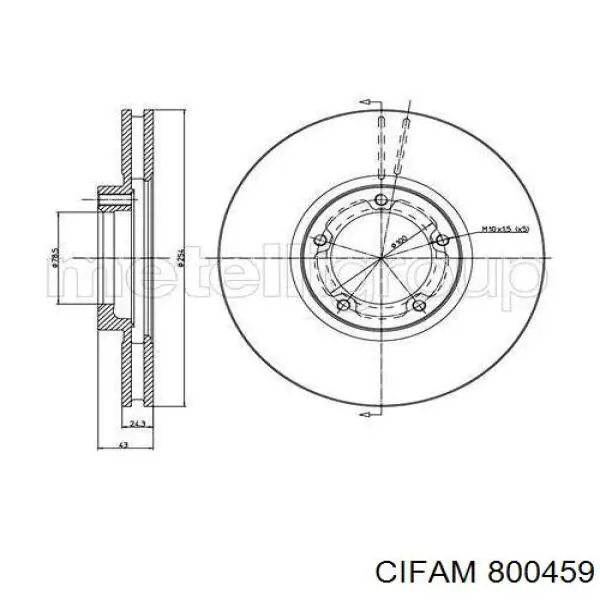 800-459 Cifam диск тормозной передний