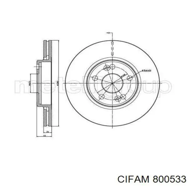 Диск тормозной передний CIFAM 800533