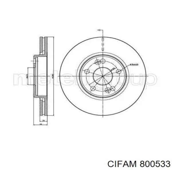 Передние тормозные диски 800533 Cifam