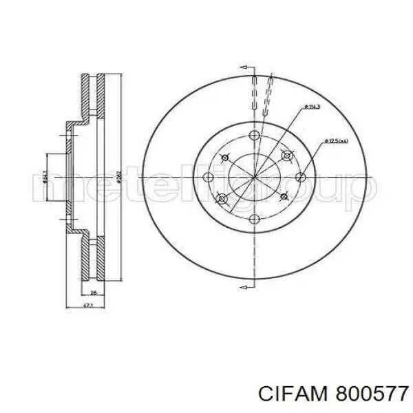 Передние тормозные диски 800577 Cifam