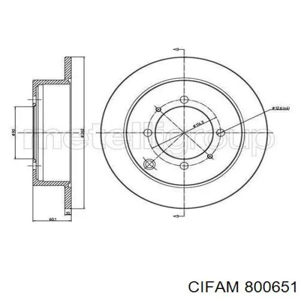 800-651 Cifam диск тормозной задний