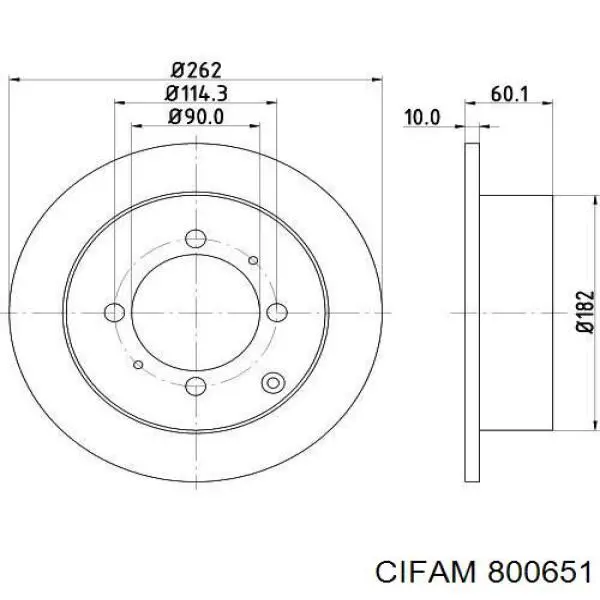 Диск гальмівний задній 800651 Cifam